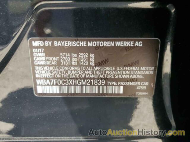 BMW 7 SERIES I, WBA7F0C3XHGM21839