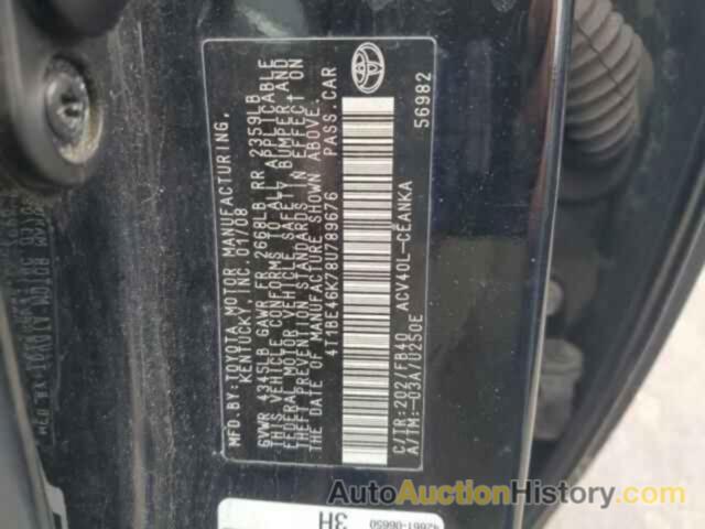 TOYOTA CAMRY CE, 4T1BE46K78U789676