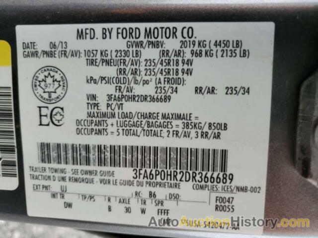 FORD FUSION SE, 3FA6P0HR2DR366689