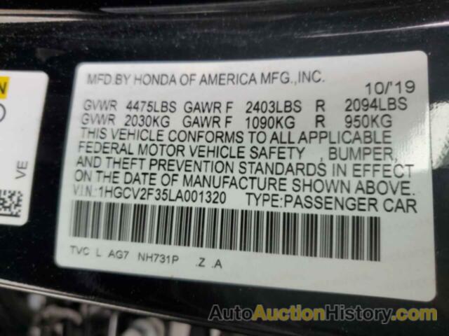 HONDA ACCORD SPORT, 1HGCV2F35LA001320