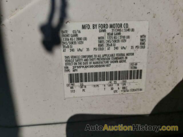 FORD EDGE TITANIUM, 2FMPK4K98GBB56187