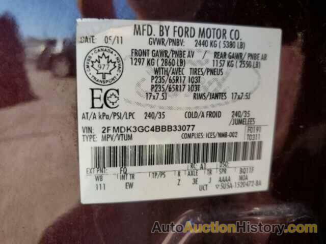 FORD EDGE SE, 2FMDK3GC4BBB33077