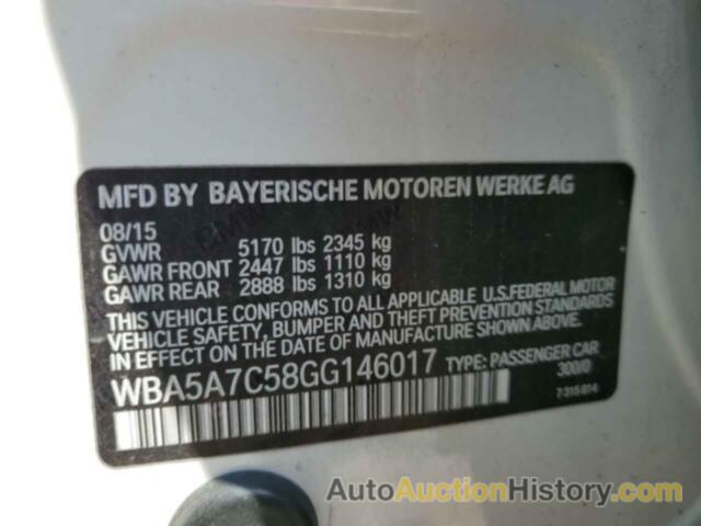 BMW 5 SERIES XI, WBA5A7C58GG146017