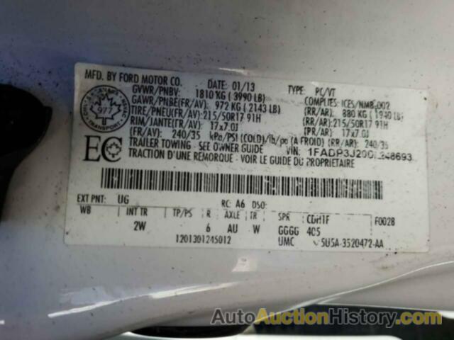 FORD FOCUS TITANIUM, 1FADP3J20DL248693