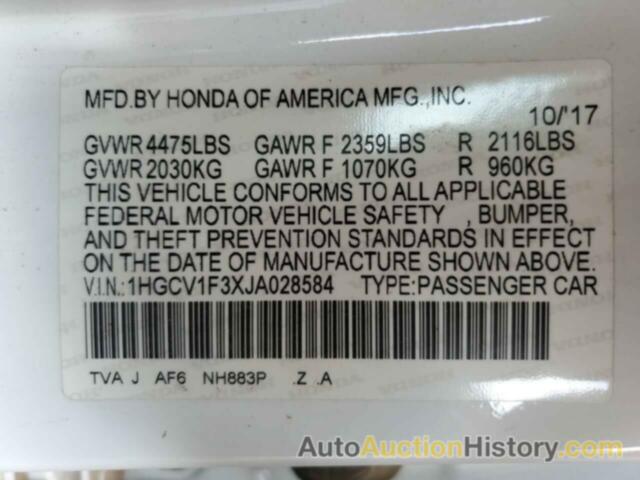 HONDA ACCORD SPORT, 1HGCV1F3XJA028584