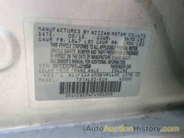 NISSAN VERSA S, 3N1CE2CP6FL421058