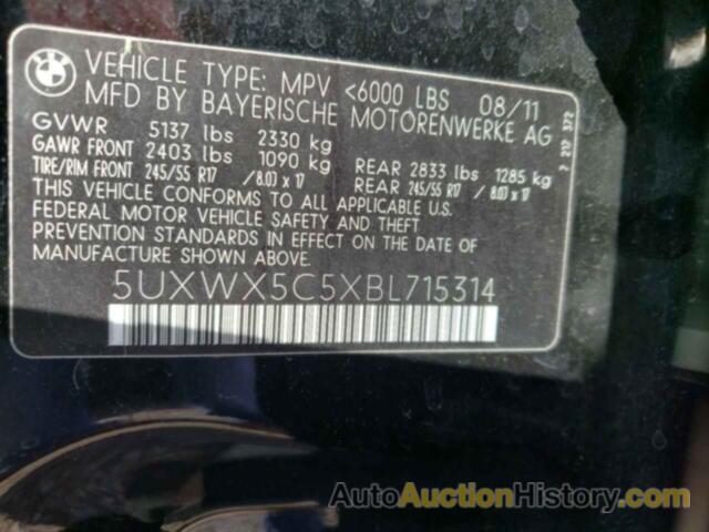 BMW X3 XDRIVE28I, 5UXWX5C5XBL715314