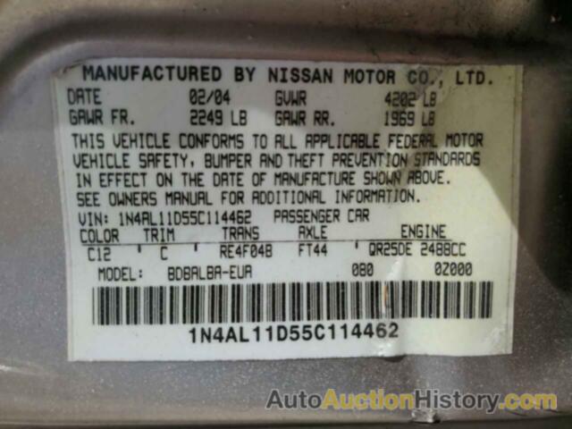 NISSAN ALTIMA S, 1N4AL11D55C114462