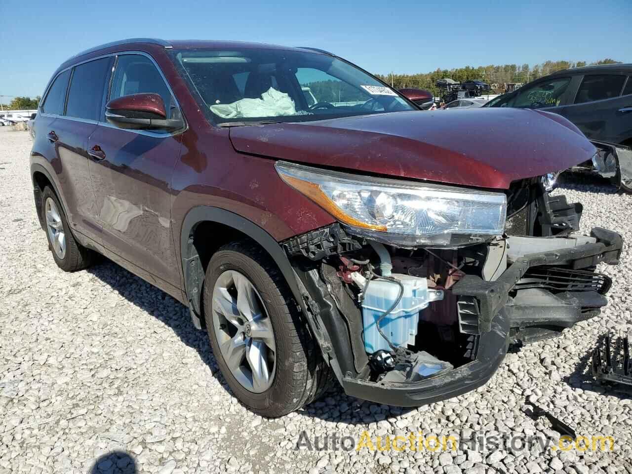 2014 TOYOTA HIGHLANDER LIMITED, 5TDDKRFH3ES016808