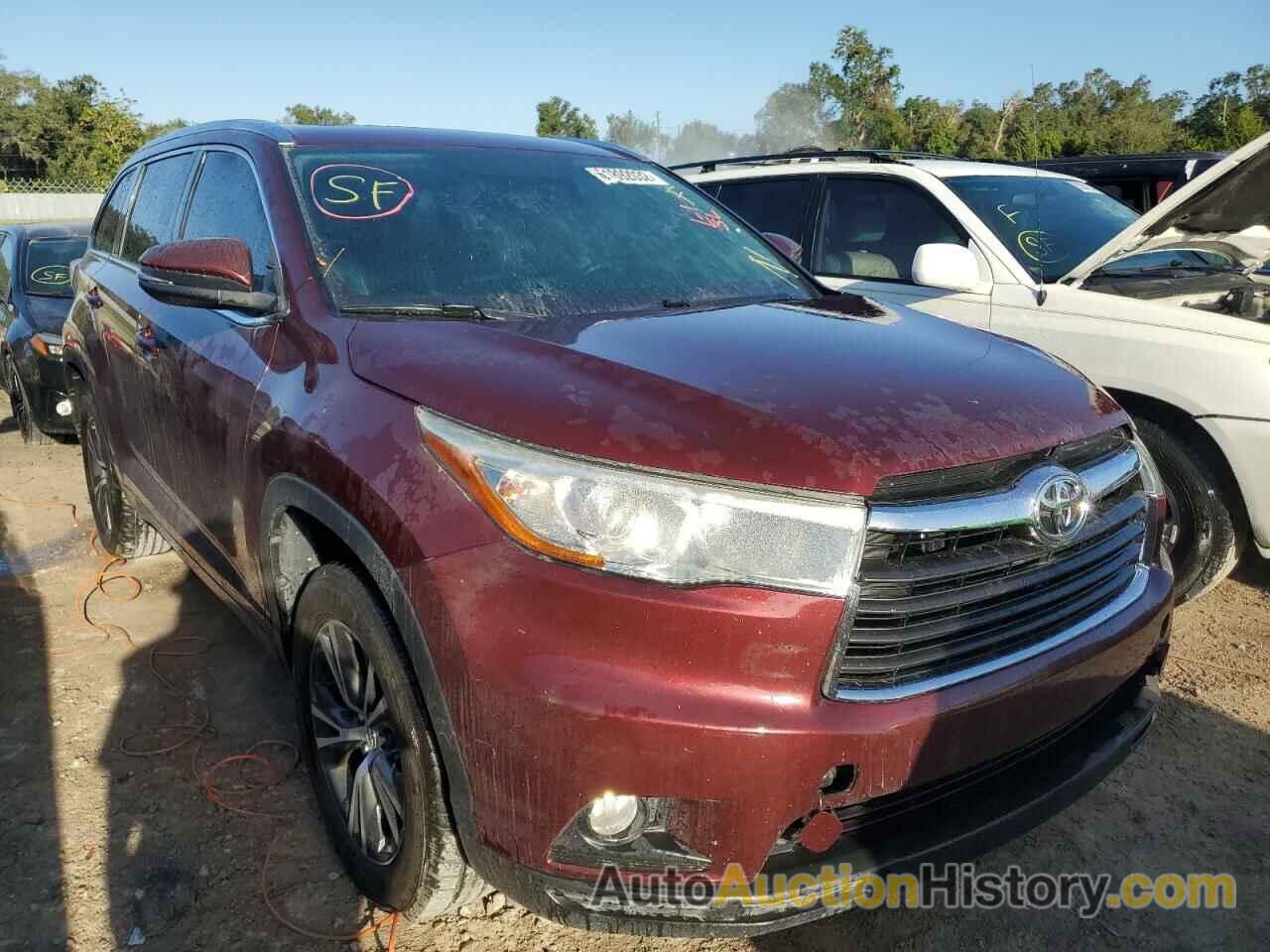 2016 TOYOTA HIGHLANDER XLE, 5TDKKRFH5GS142470