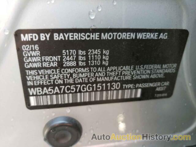 BMW 5 SERIES XI, WBA5A7C57GG151130