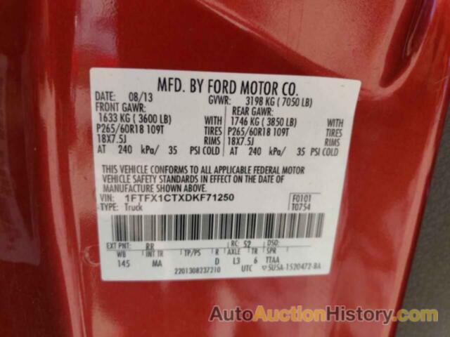 FORD F-150 SUPER CAB, 1FTFX1CTXDKF71250