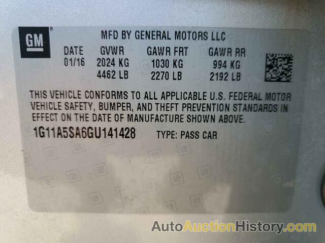 CHEVROLET MALIBU LS, 1G11A5SA6GU141428