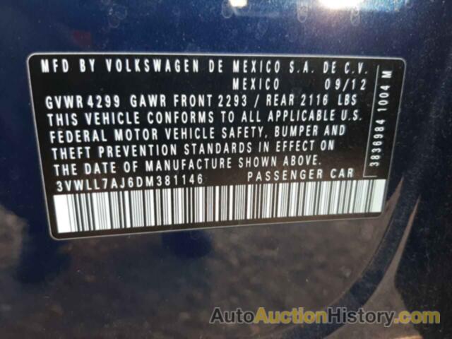 VOLKSWAGEN JETTA TDI, 3VWLL7AJ6DM381146