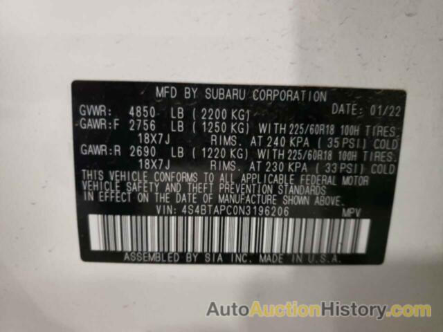 SUBARU OUTBACK TOURING, 4S4BTAPC0N3196206