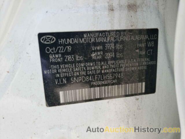 HYUNDAI ELANTRA SEL, 5NPD84LF7LH557948