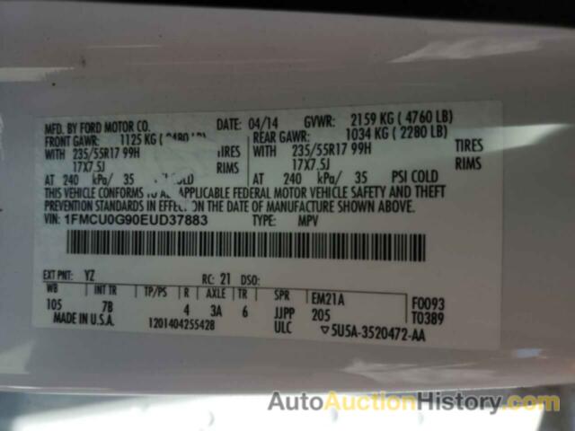 FORD ESCAPE SE, 1FMCU0G90EUD37883