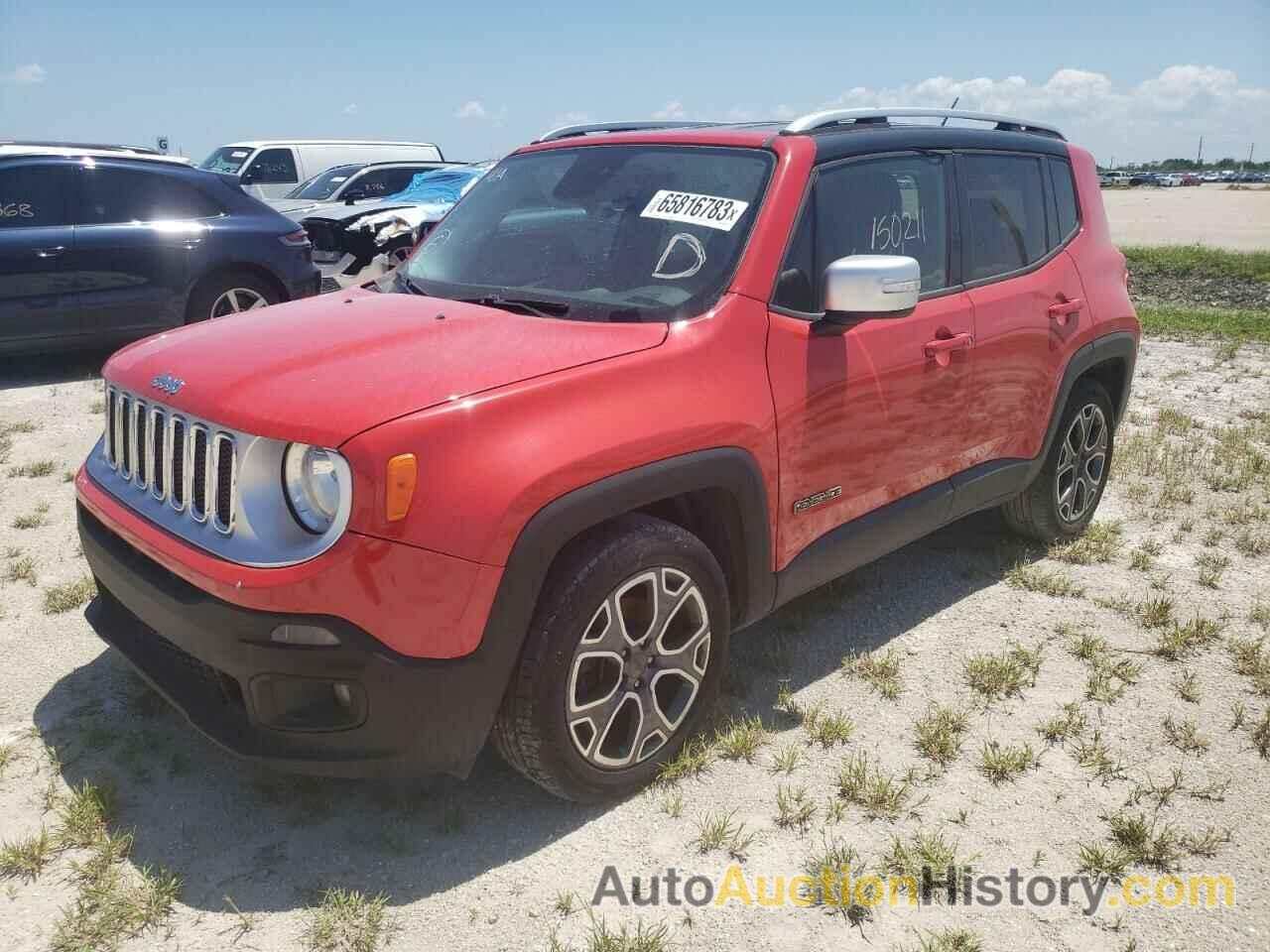 2016 JEEP RENEGADE LIMITED, ZACCJADT9GPC84706