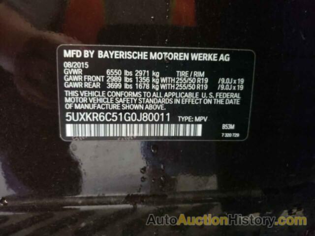 BMW X5 XDRIVE50I, 5UXKR6C51G0J80011