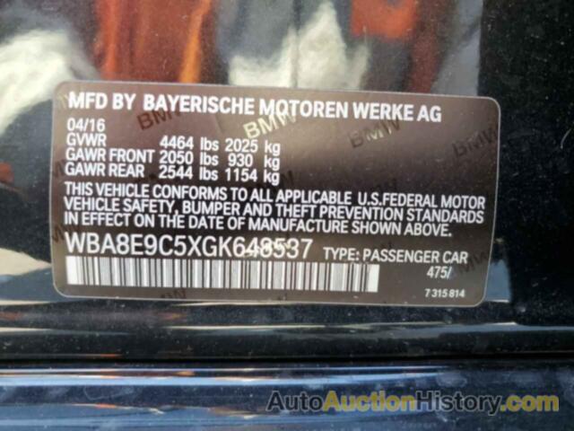 BMW 3 SERIES I SULEV, WBA8E9C5XGK648537