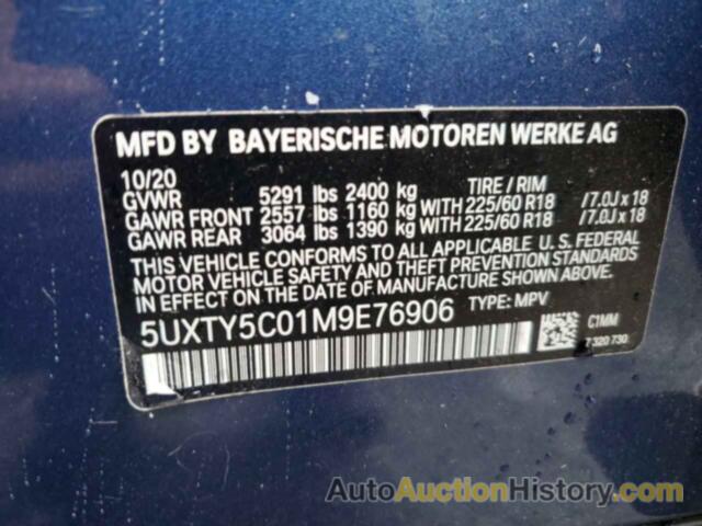 BMW X3 XDRIVE30I, 5UXTY5C01M9E76906
