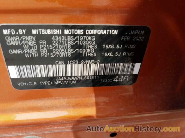 MITSUBISHI OUTLANDER SE, JA4AJVAW7NU604611