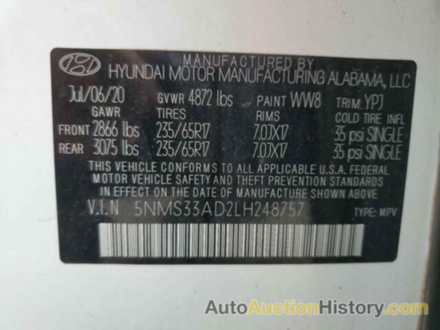 HYUNDAI SANTA FE SEL, 5NMS33AD2LH248757