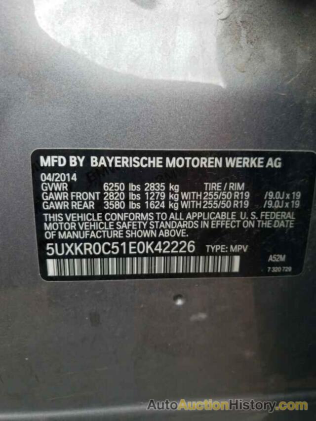 BMW X5 XDRIVE35I, 5UXKR0C51E0K42226
