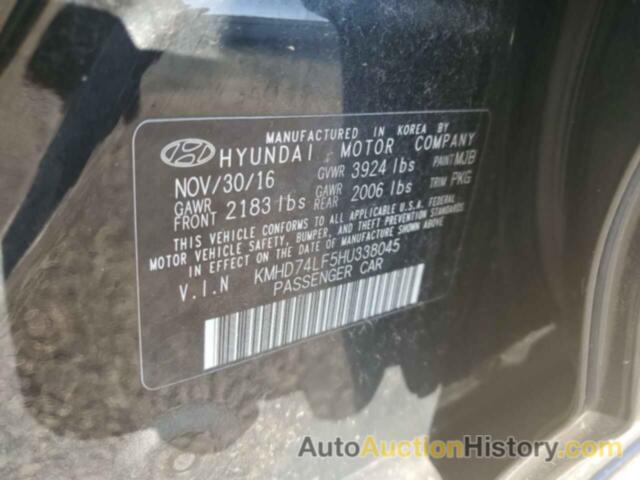 HYUNDAI ELANTRA SE, KMHD74LF5HU338045