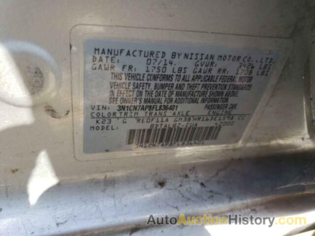 NISSAN VERSA S, 3N1CN7AP8FL836401