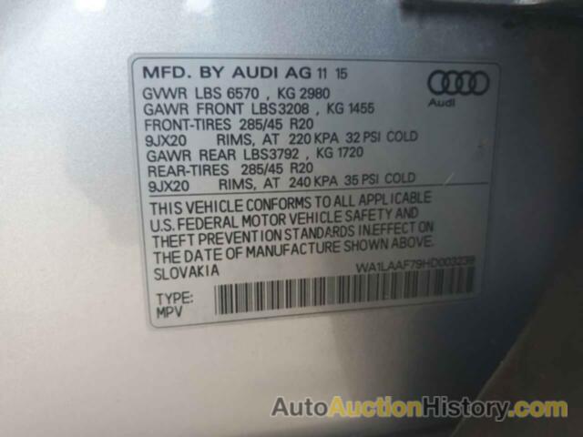 AUDI Q7 PREMIUM PLUS, WA1LAAF79HD003238