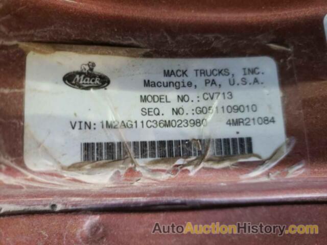 MACK ALL MODELS CV700, 1M2AG11C36M023980