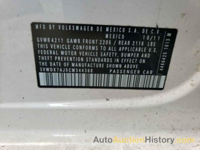 VOLKSWAGEN JETTA SE, 3VWDX7AJ5CM344368