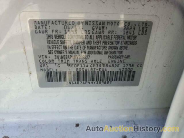 NISSAN SENTRA S, 3N1AB7AP4HY359827