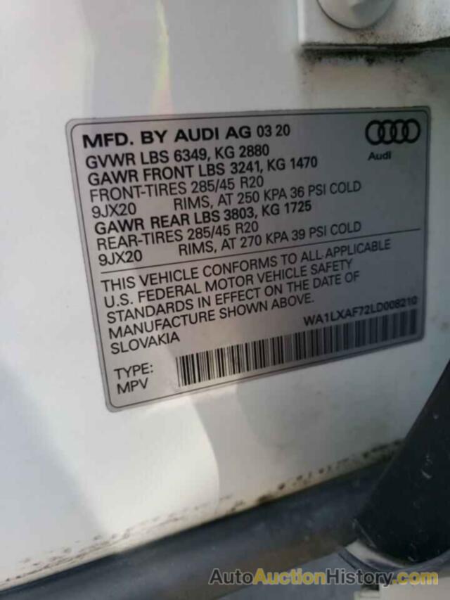 AUDI Q7 PREMIUM PLUS, WA1LXAF72LD008210