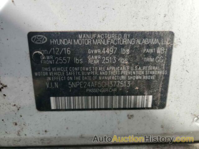 HYUNDAI SONATA SE, 5NPE24AF5GH377513