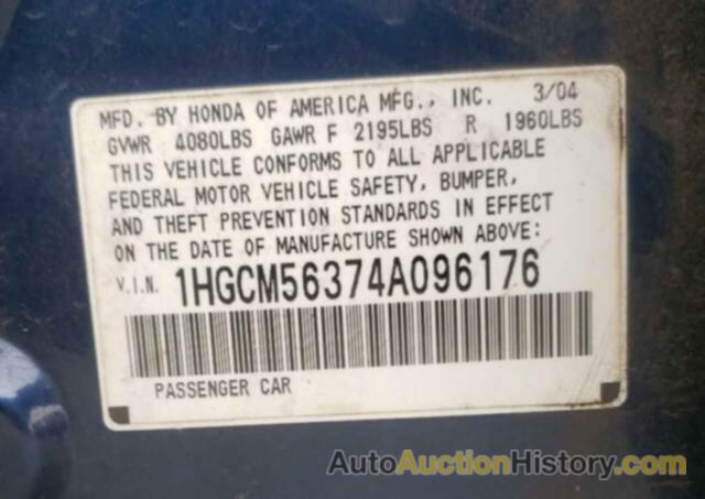 HONDA ACCORD LX, 1HGCM56374A096176