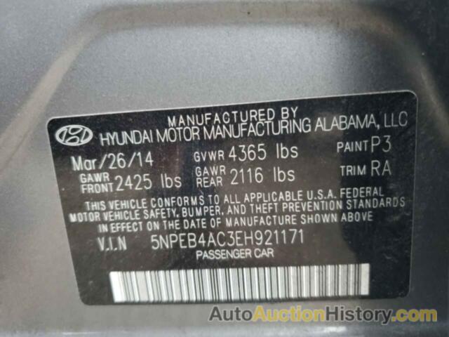 HYUNDAI SONATA GLS, 5NPEB4AC3EH921171