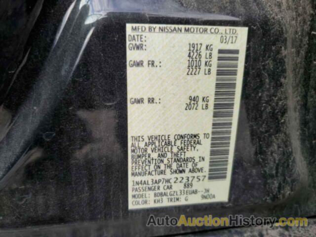 NISSAN ALTIMA 2.5, 1N4AL3AP7HC223757