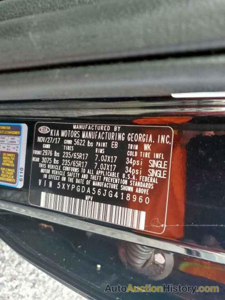 2018 KIA SORENTO LX, 5XYPGDA56JG418960