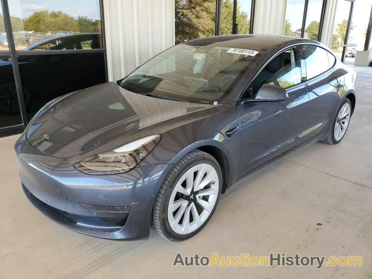 2022 TESLA MODEL 3, 5YJ3E1EA5NF370679