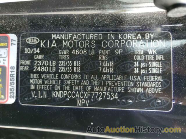 KIA SPORTAGE EX, KNDPCCACXF7727534