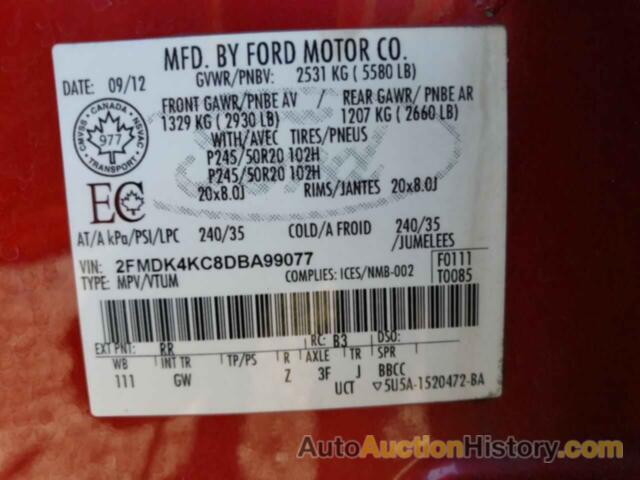 FORD EDGE LIMITED, 2FMDK4KC8DBA99077