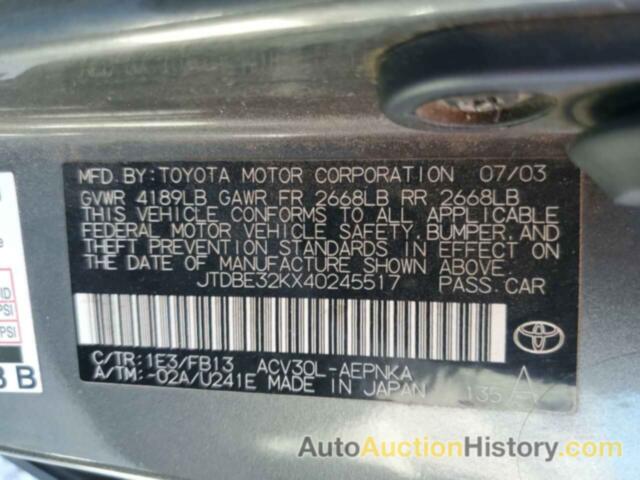 TOYOTA CAMRY LE, JTDBE32KX40245517