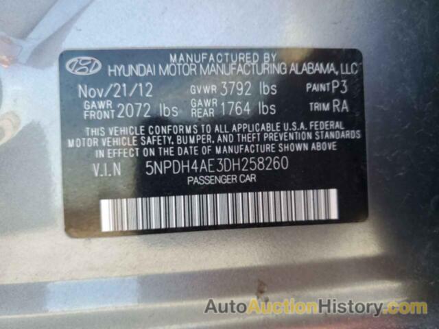 HYUNDAI ELANTRA GLS, 5NPDH4AE3DH258260