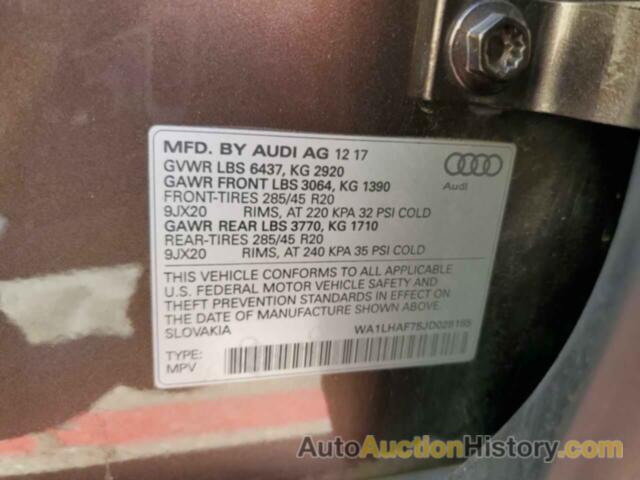 AUDI Q7 PREMIUM PLUS, WA1LHAF75JD028185