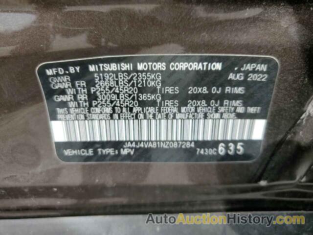 MITSUBISHI OUTLANDER SEL, JA4J4VA81NZ087284