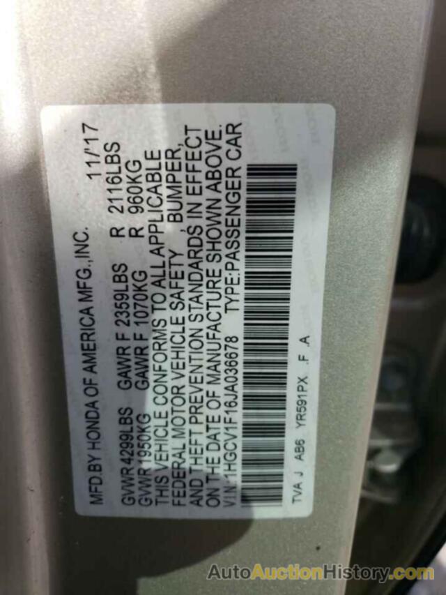 HONDA ACCORD LX, 1HGCV1F16JA036678