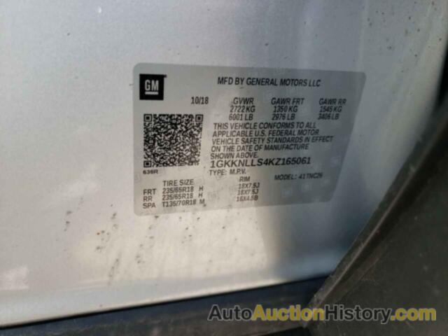 GMC ACADIA SLE, 1GKKNLLS4KZ165061