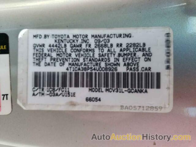 TOYOTA CAMRY SOLA SE, 4T1CA38P54U008926